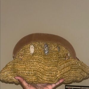 Tommy Bahama Tan and Brown Woven Clutch